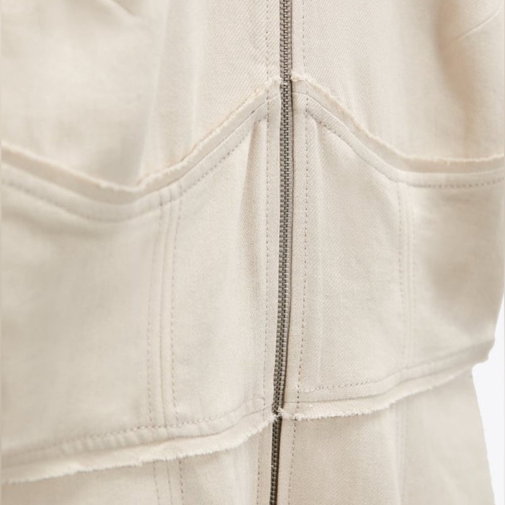Zara Limited Edition Linen Cream Maxi Dress - Picture 8 of 10